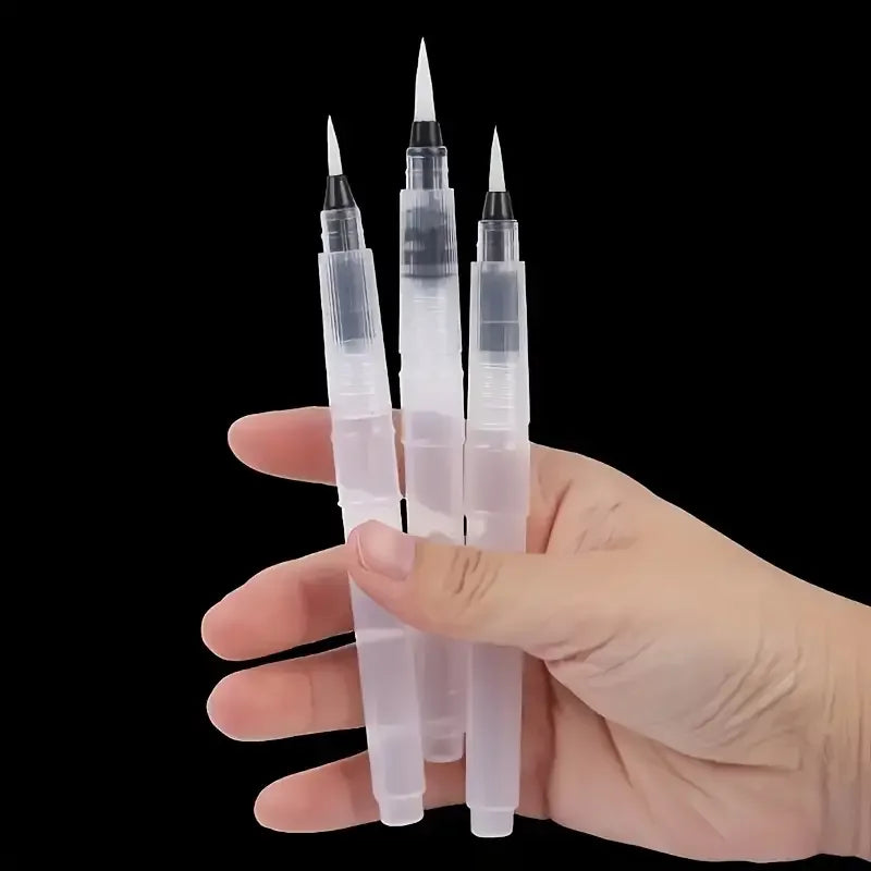 3-Pack Refillable Fine Tip Water Brushes for Watercolor & Art Water Brush Set PLUSH 3pcs