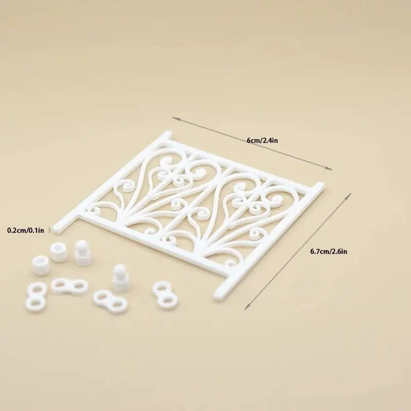 Dollhouse Carved Fence Miniature Model – DIY Scene & Décor Miniature Dollhouse Accessory PLUSH A1