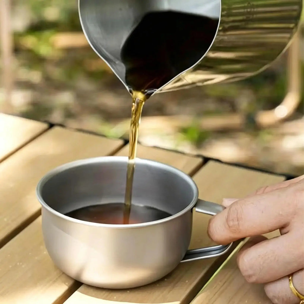 220ml Titanium Camping Mug with Handle – Lightweight Travel Cup Camping Mug PLUSH
