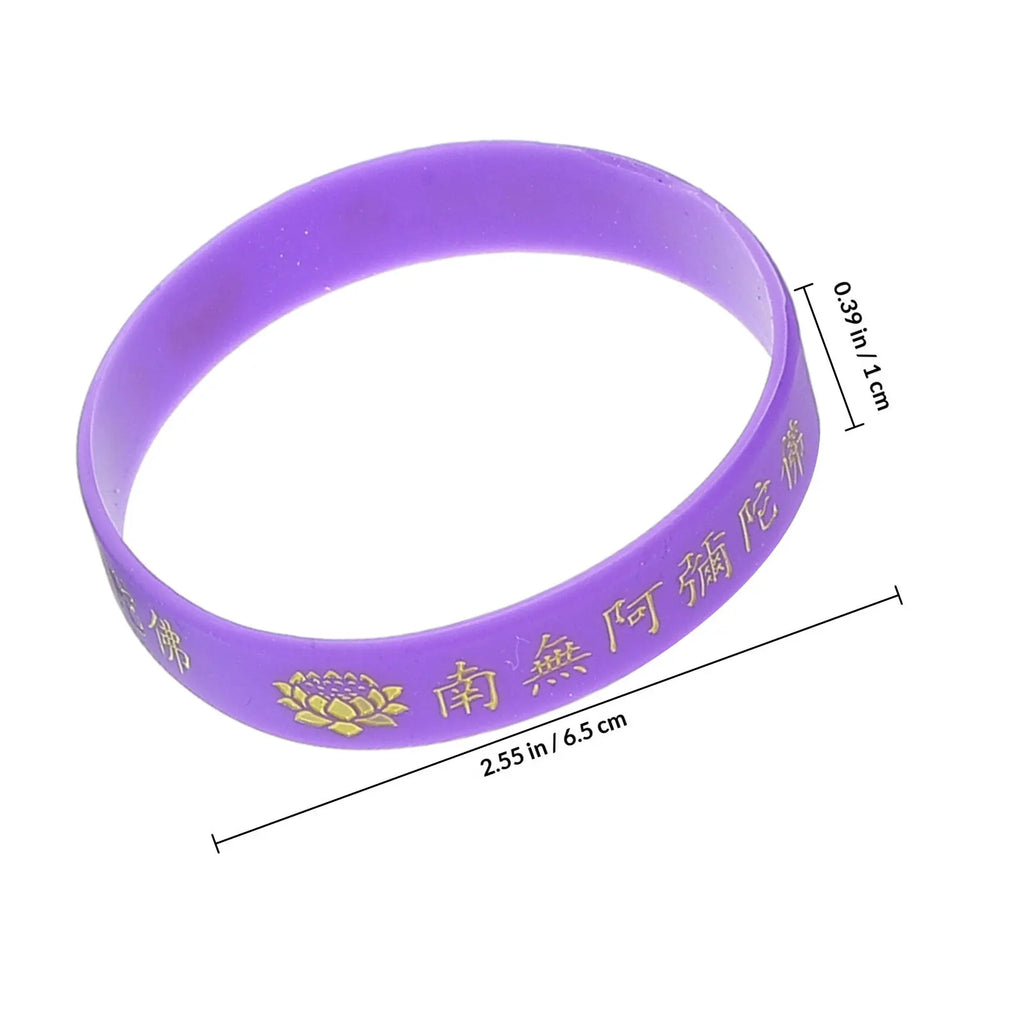 6pcs Amitabha Silicone Blessing Wristbands | Spiritual Bracelets Silicone Wristbands PLUSH