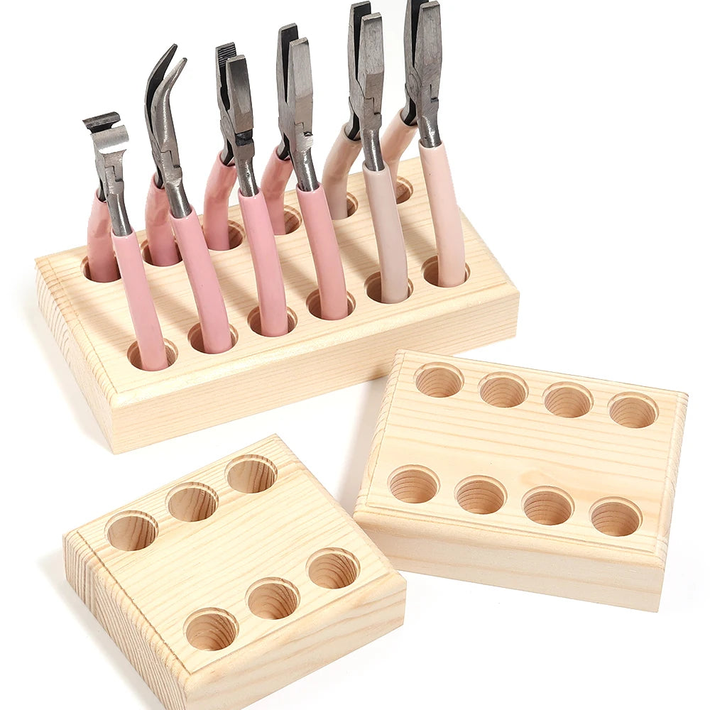 Wooden Pliers Storage Holder 6/8/12 Holes – Jewelry Tool Rack Jewelry Tool Organizer PLUSH