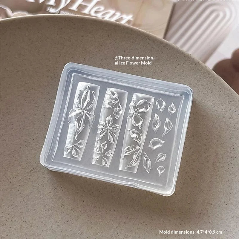 Silicone 3D Flower Nail Art Mold – Reusable Petal Template Nail Art Mold PLUSH A7
