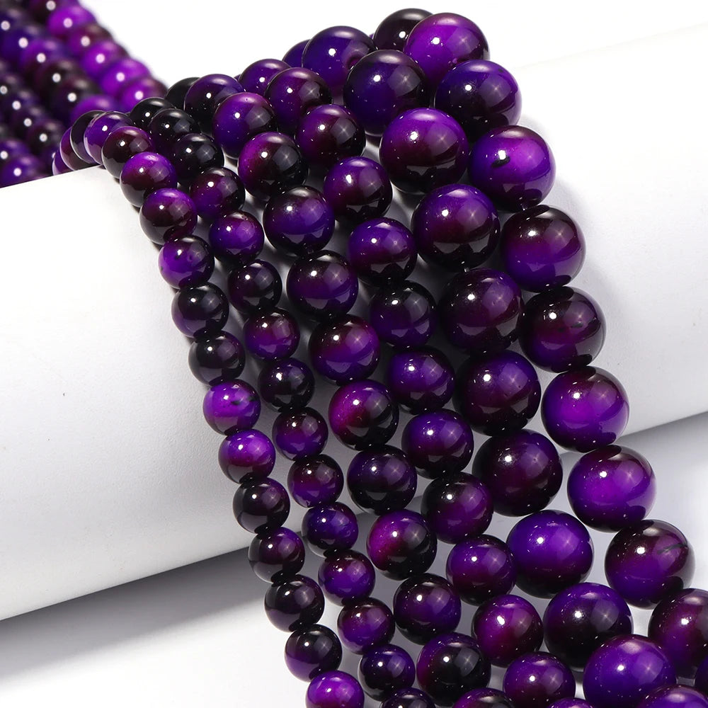 Purple Tiger Eye Glass Spacer Beads 6/8/10mm – DIY Jewelry Glass Spacer Beads PLUSH