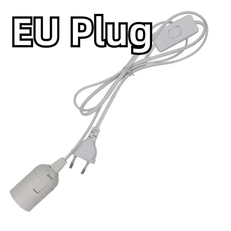 E27 Pendant Lamp Holder 1.8m Cord EU Plug with Switch Pendant Lamp Holder PLUSH