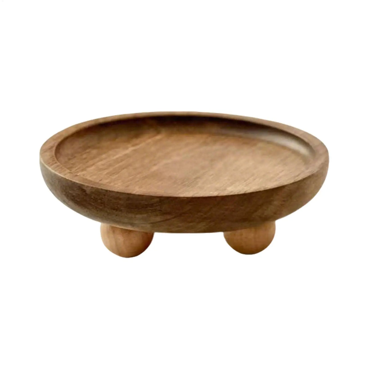 Round Wooden Decorative Storage Tray – Multi-Use Organizer Decorative Storage Tray PLUSH