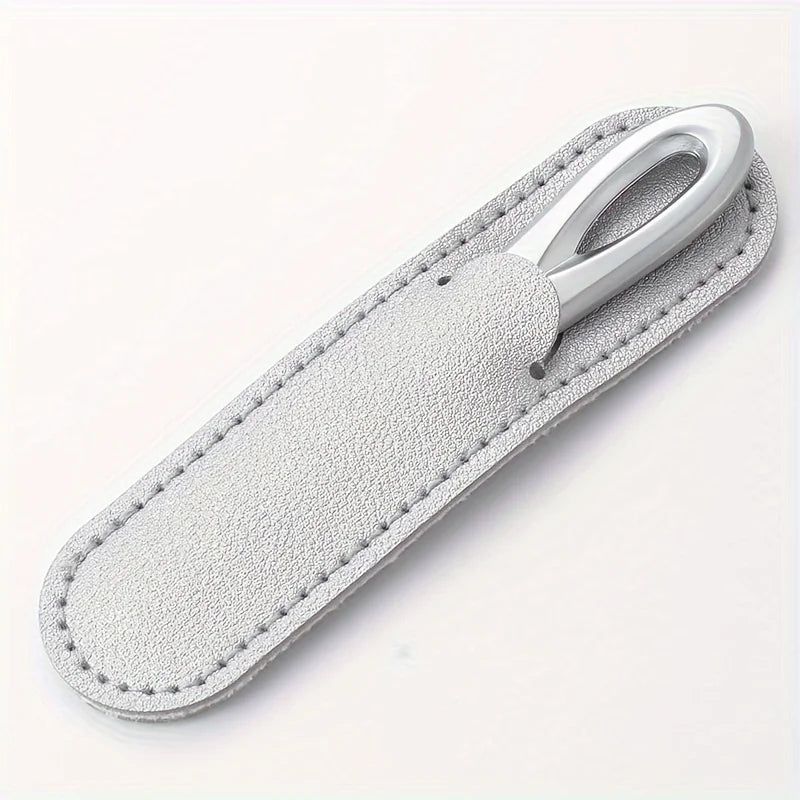 Diamond Grit Stainless Steel Nail File for Hard & Thick Nails Diamond Nail File PLUSH Silvery with bag