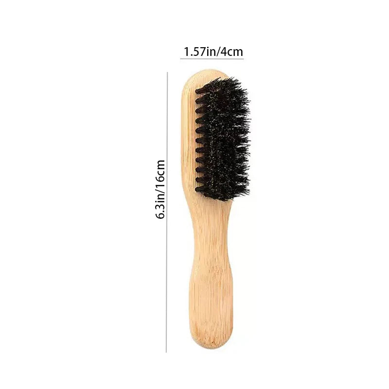 Boar Bristle Slick Back Hair Brush – Ponytail, Bun & Edge Control Hair Styling Brush PLUSH Small brush