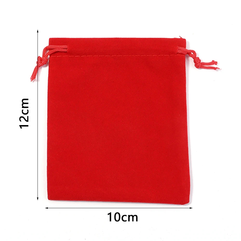 Red Velvet Drawstring Bags for Jewelry & Gifts – 5-10pcs Jewelry Gift Pouches PLUSH RD 10x12cm 10pcs