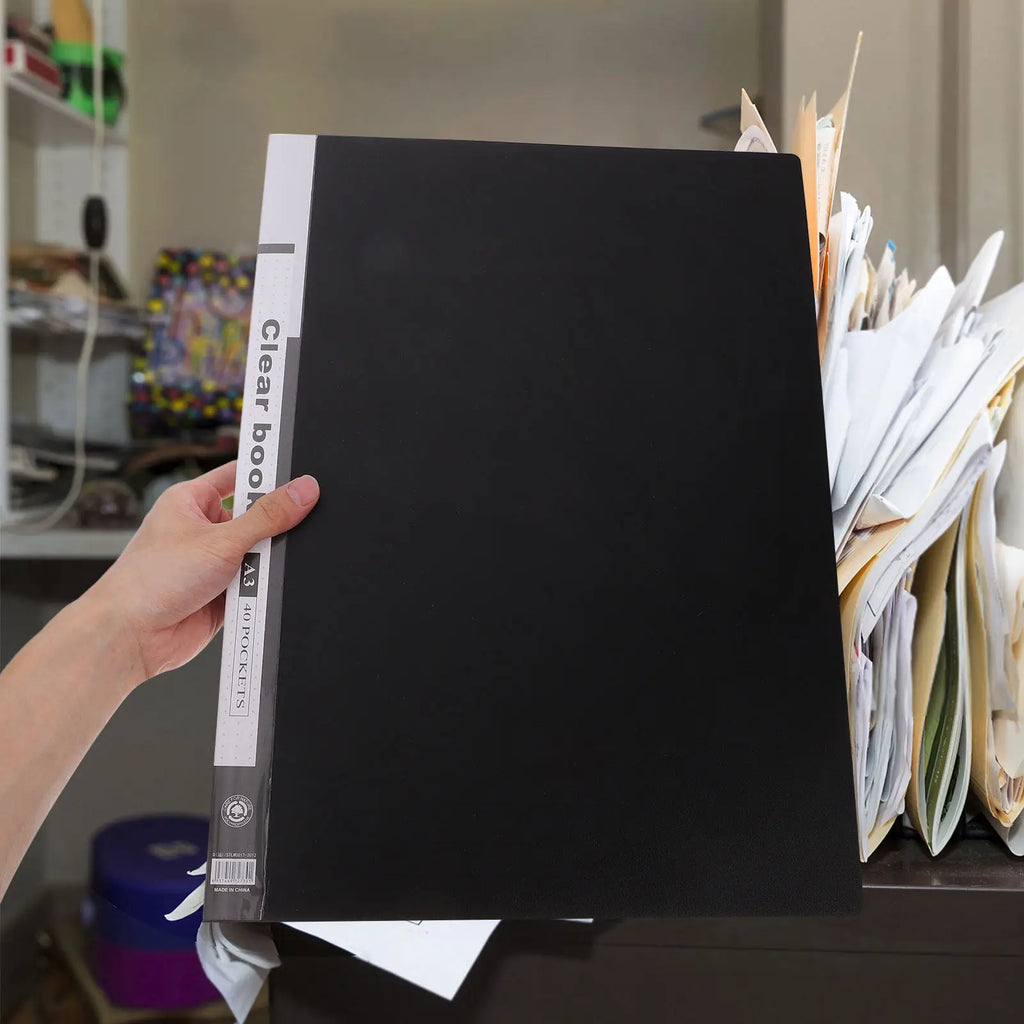 A3 Clear Portfolio Folder – 40-Pocket PP File Organizer Portfolio Folder PLUSH