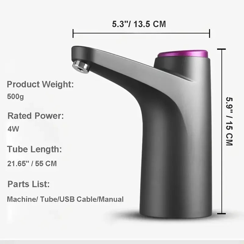 Portable 5-Gallon Electric Water Dispenser Pump – USB Charging Electric Water Pump PLUSH