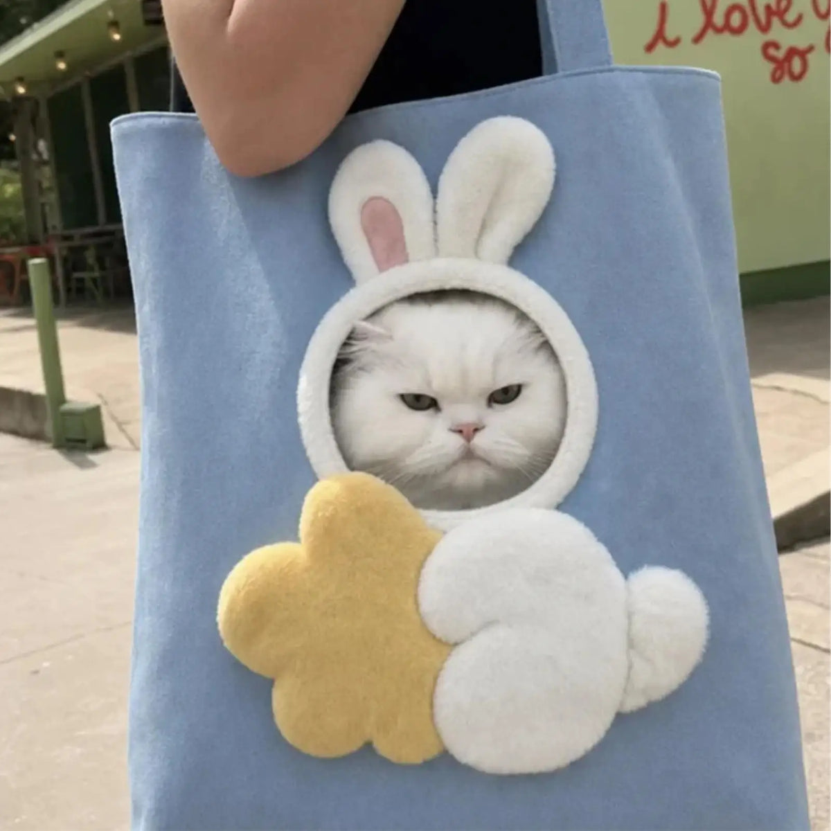 Cute Canvas Cat Carrier Shoulder Bag – Breathable Pet Tote Pet Carrier Bag PLUSH