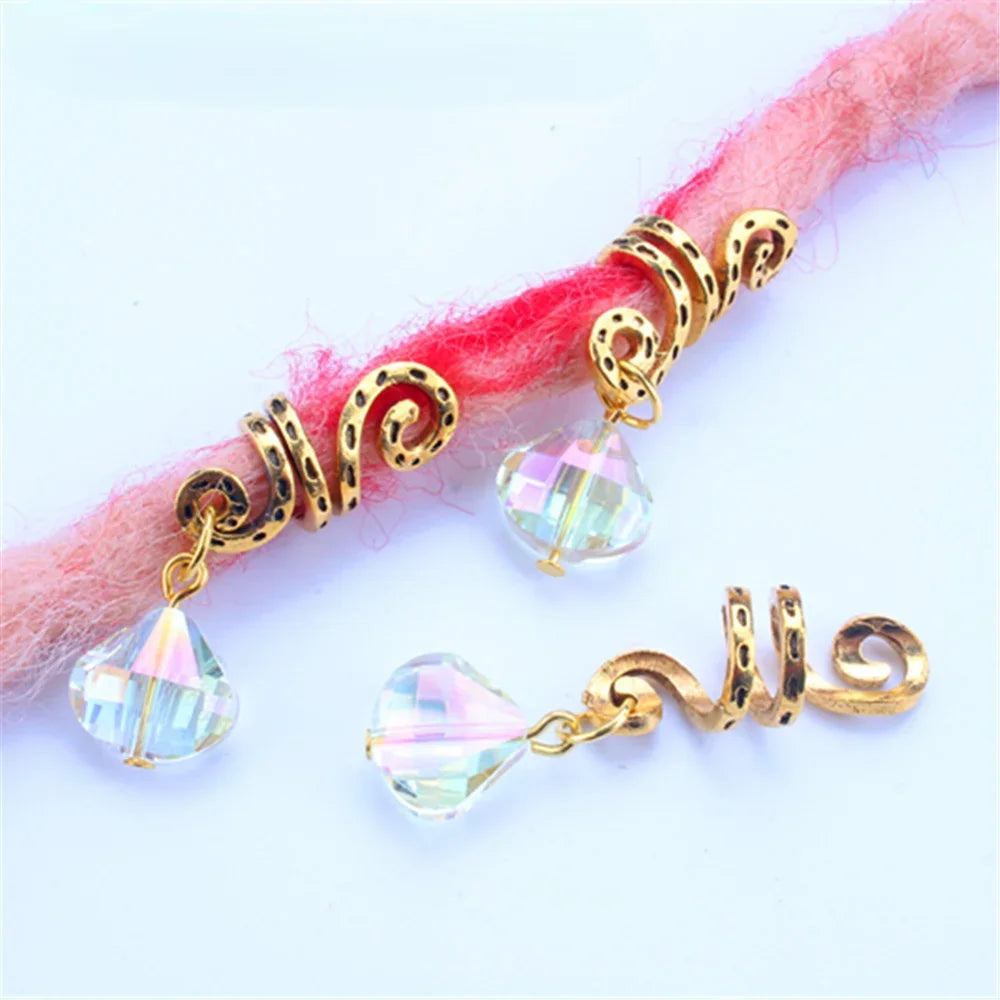 5pcs Hollow Flower Hair Cuffs – Dreadlock Braid Rings & Tubes Hair Braid Cuffs PLUSH 5pcs LQ716-8