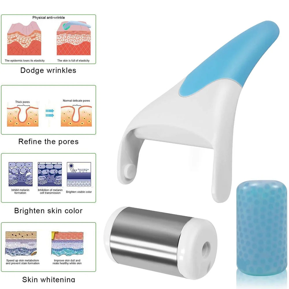 Stainless Steel Ice Roller Facial Massager | Skin Lifting Tool Facial Ice Roller PLUSH