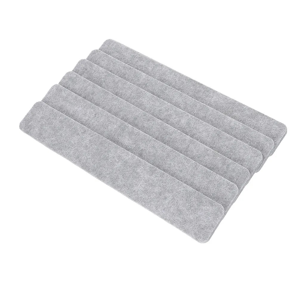 Self-Adhesive Felt Board Strips 6-Pack | Light Gray Wall Pin Board Felt Pin Board PLUSH