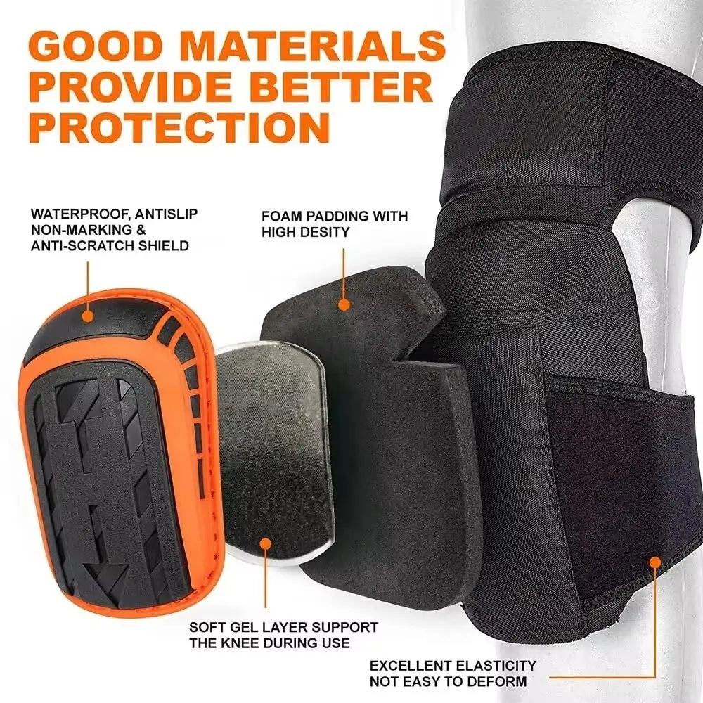 Professional Gel Knee Pads EVA Foam Adjustable Straps – 1 Pair Gel Knee Pads PLUSH
