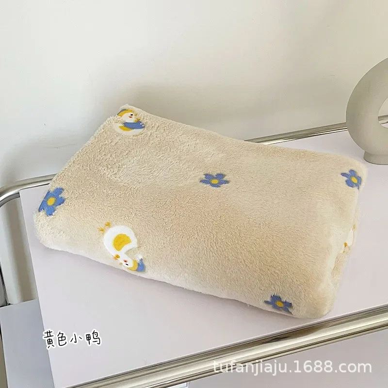 Coral Fleece Nap Blanket – Baby, Office & Dorm | Autumn Winter Coral Fleece Blanket PLUSH Yellow duckling 70x100cm