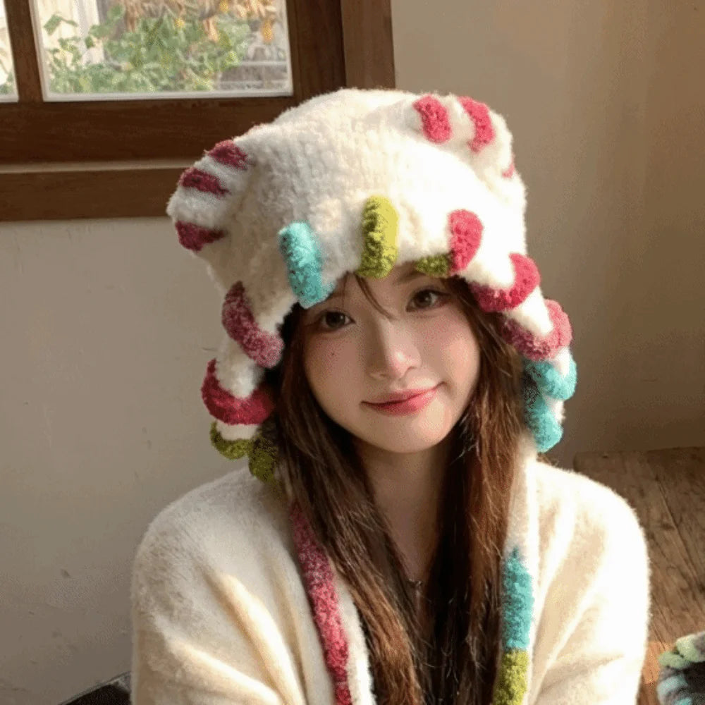 Women's Cat Ear Plush Beanie – Windproof Winter Knit Hat Winter Beanie Hat PLUSH
