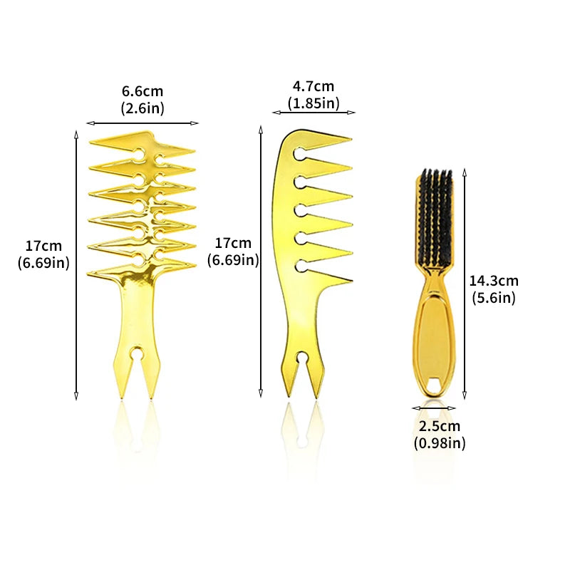 Professional Haircut Comb & Brush Set – 3pc/4pc Salon Kit Hair Styling Set PLUSH D-3pcs 1