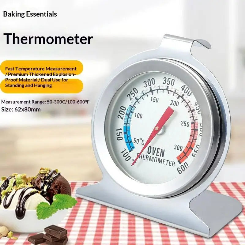 Stainless Steel Oven Thermometer 300°C | Mini Stand-Up Kitchen Tool Oven Thermometer PLUSH