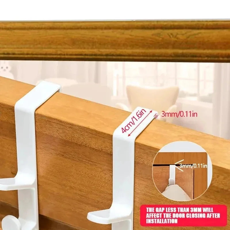 Over The Door Hanging Rack – 5-Hook Plastic Organizer Door Hook Rack PLUSH