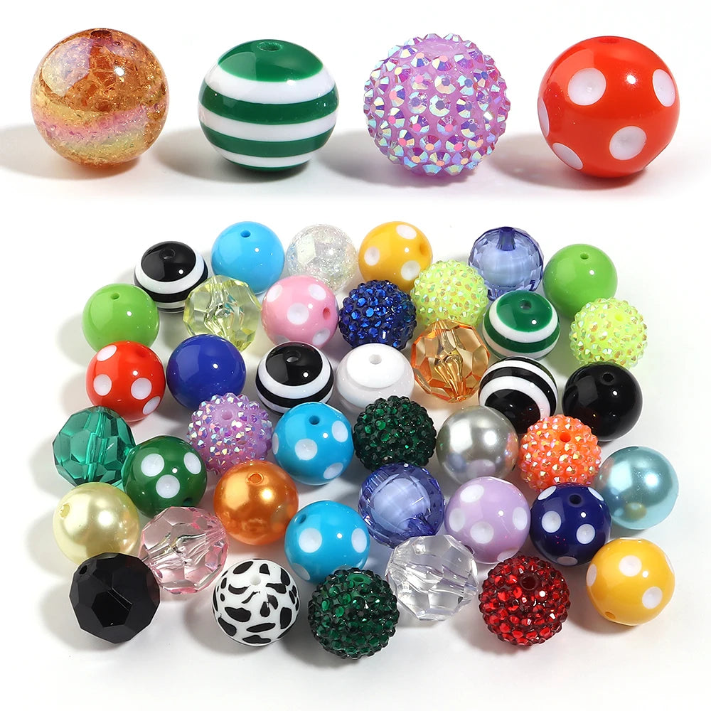 12pcs 20mm Christmas Acrylic Round Spacer Beads – DIY Jewelry Acrylic Spacer Beads PLUSH
