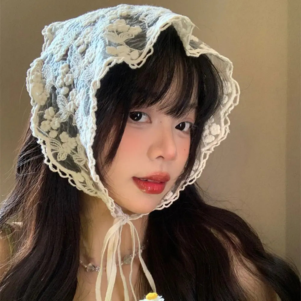 Vintage Lace Triangle Bandana Hair Scarf & Headband – Women Bandana Hair Scarf PLUSH