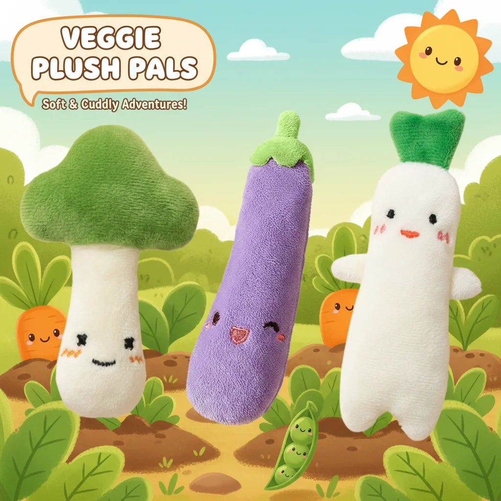 Kawaii Fruit & Veggie Plush Toys – Soft Stuffed Kids Toys Stuffed Plush Toy PLUSH