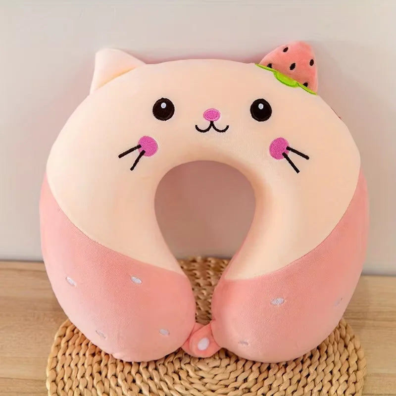 Cartoon Animal Memory Foam U-Shape Travel Neck Pillow 30x30cm Travel Neck Pillow PLUSH A