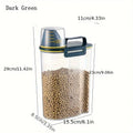 Pet Food Storage Container with Measuring Cup – Sealed Jar Pet Food Container PLUSH Green 2KG