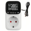 Digital Thermostat Socket EU Plug – Timer, Probe, Heating & Cooling Thermostat Controller Socket PLUSH White