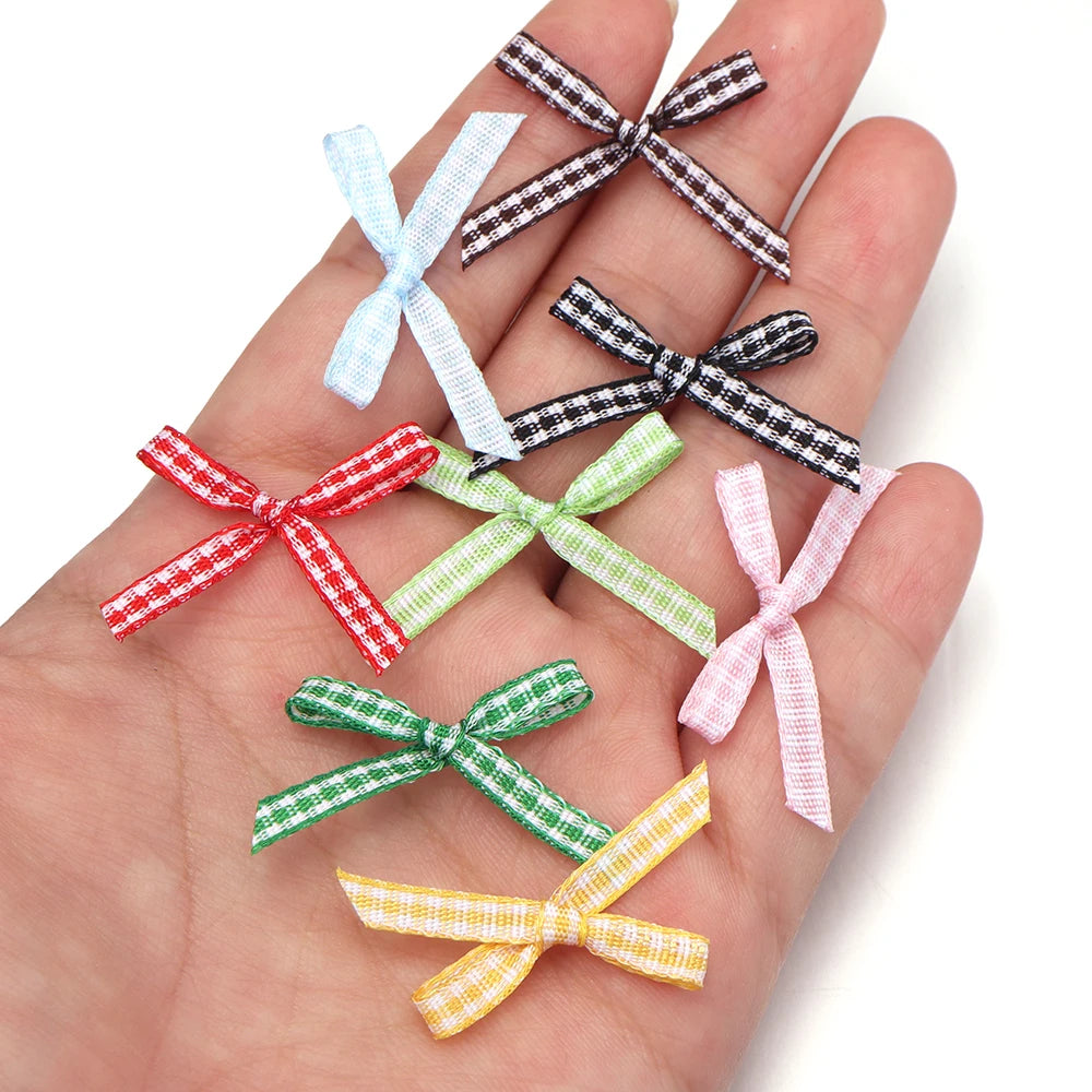 30pcs Plaid Handmade Bows – DIY Headwear & Gift Decoration Craft Bow Accessories PLUSH