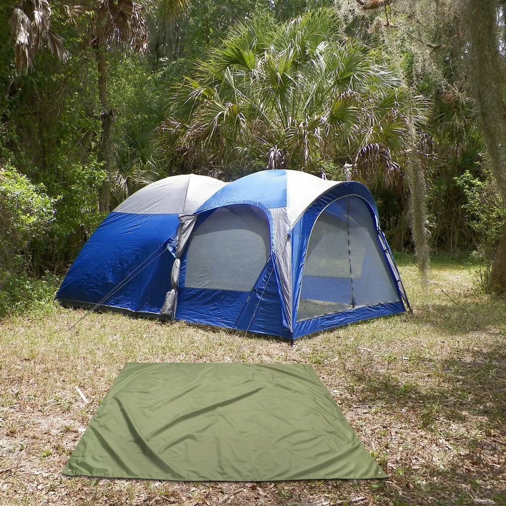 Waterproof Camping Tarp Ground Mat – Tent Footprint & Sunshade Camping Tarp Mat PLUSH Green