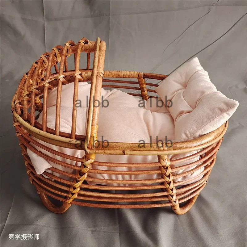 Handmade Vintage Bamboo Chair Newborn Photography Prop Newborn Photo Prop PLUSH