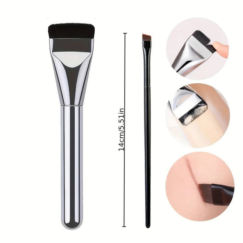 2pcs Seamless Foundation Makeup Brush Set – Professional Foundation Makeup Brush PLUSH