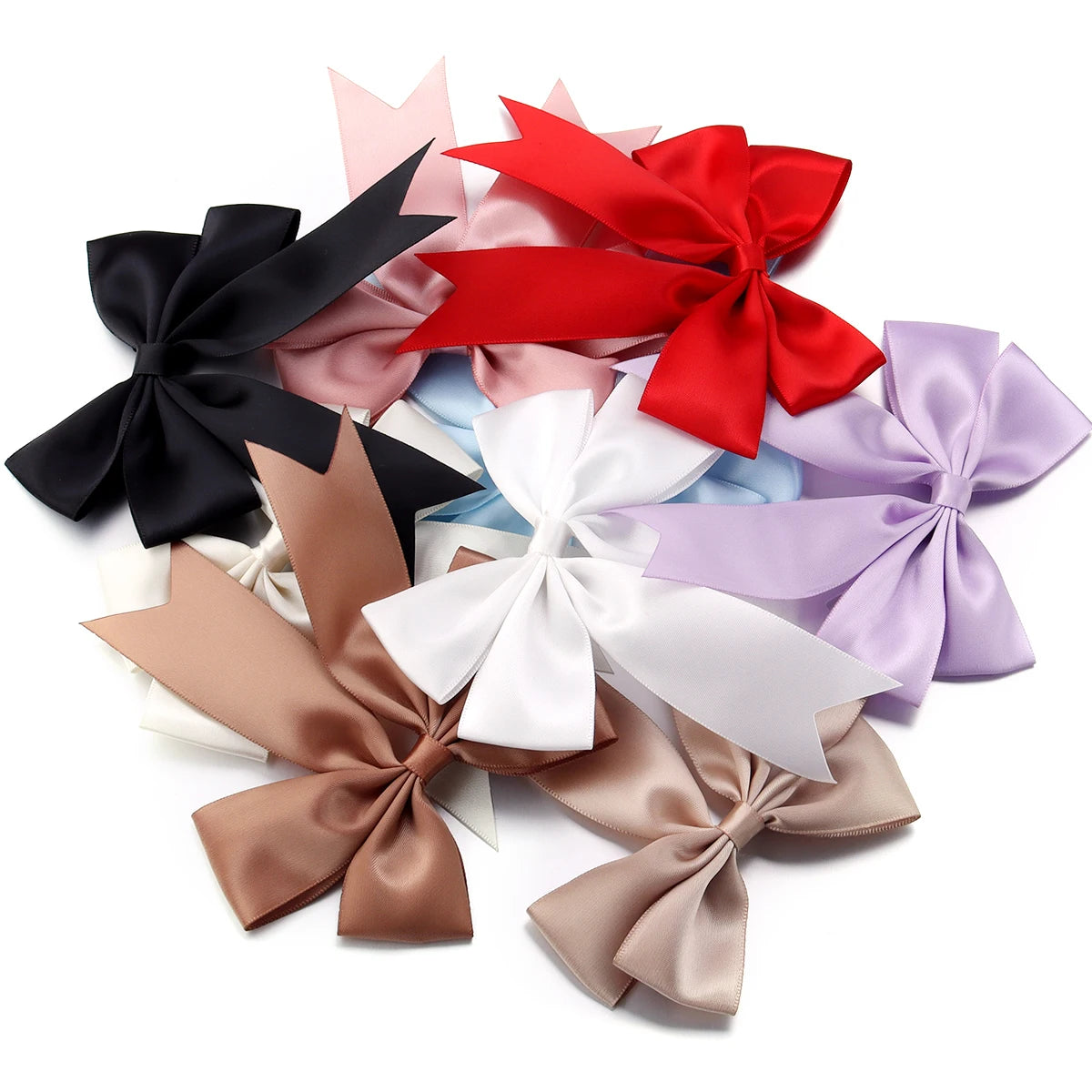4pcs Satin Swallowtail Bows – DIY Jewelry & Hair Accessories Craft Bow Embellishments PLUSH mixed 12x13cm