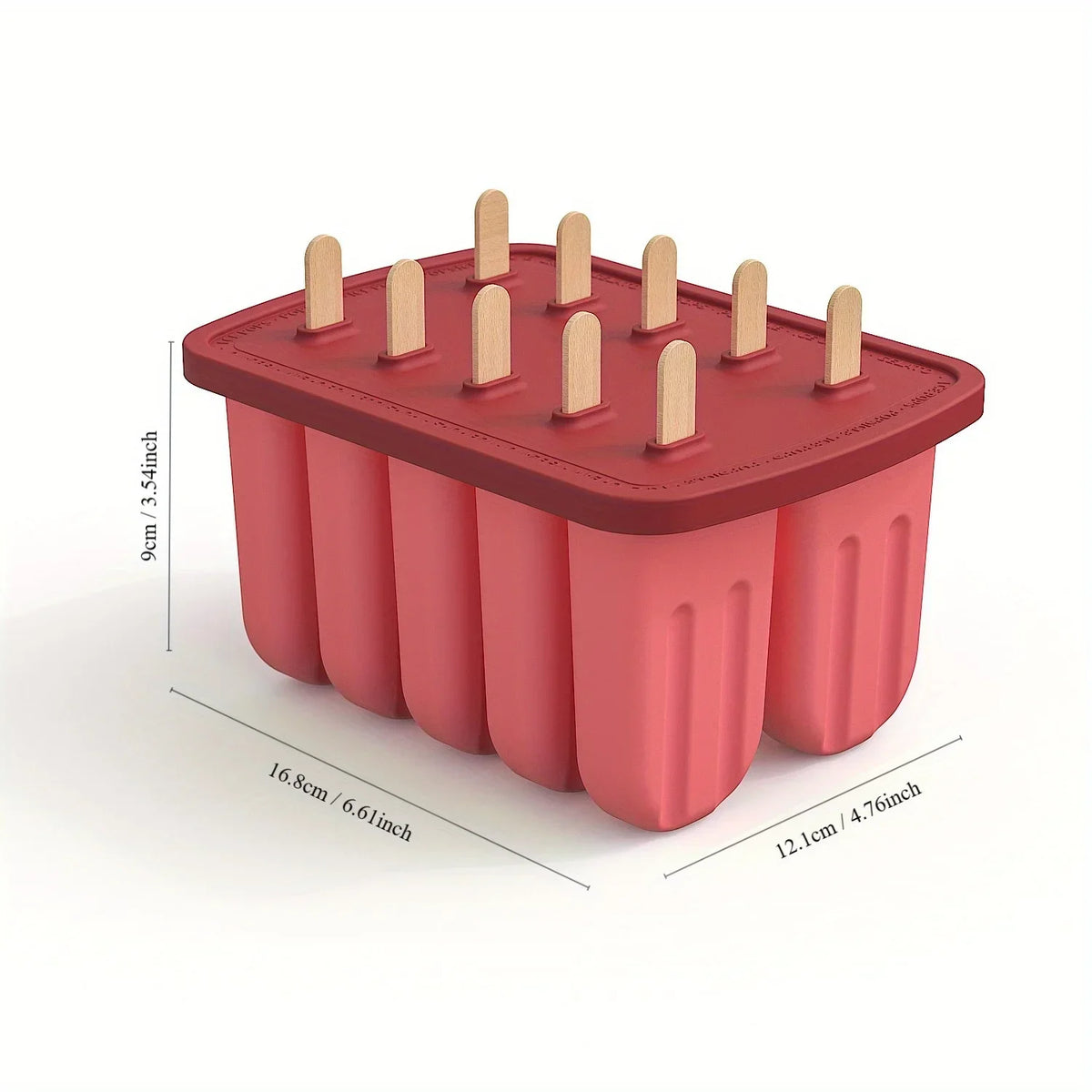Silicone Popsicle Molds 10-Cavity Ice Pop Maker + 50 Sticks Ice Pop Mold PLUSH