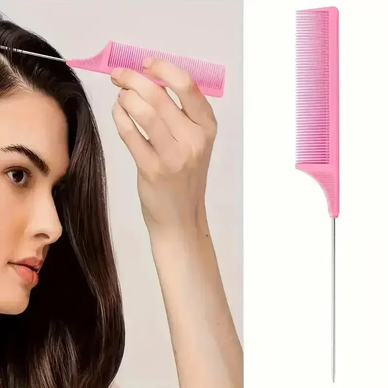 5-Piece Pink Hair Care Set – Spray Bottle, Brush & Combs Hair Styling Kit PLUSH