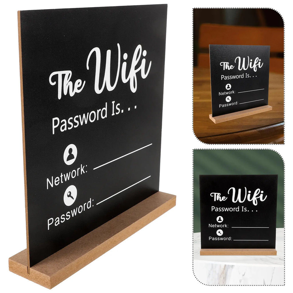 Solid Wood WiFi Password Sign – Erasable Tabletop Plaque Decorative Wood Sign PLUSH Default Title