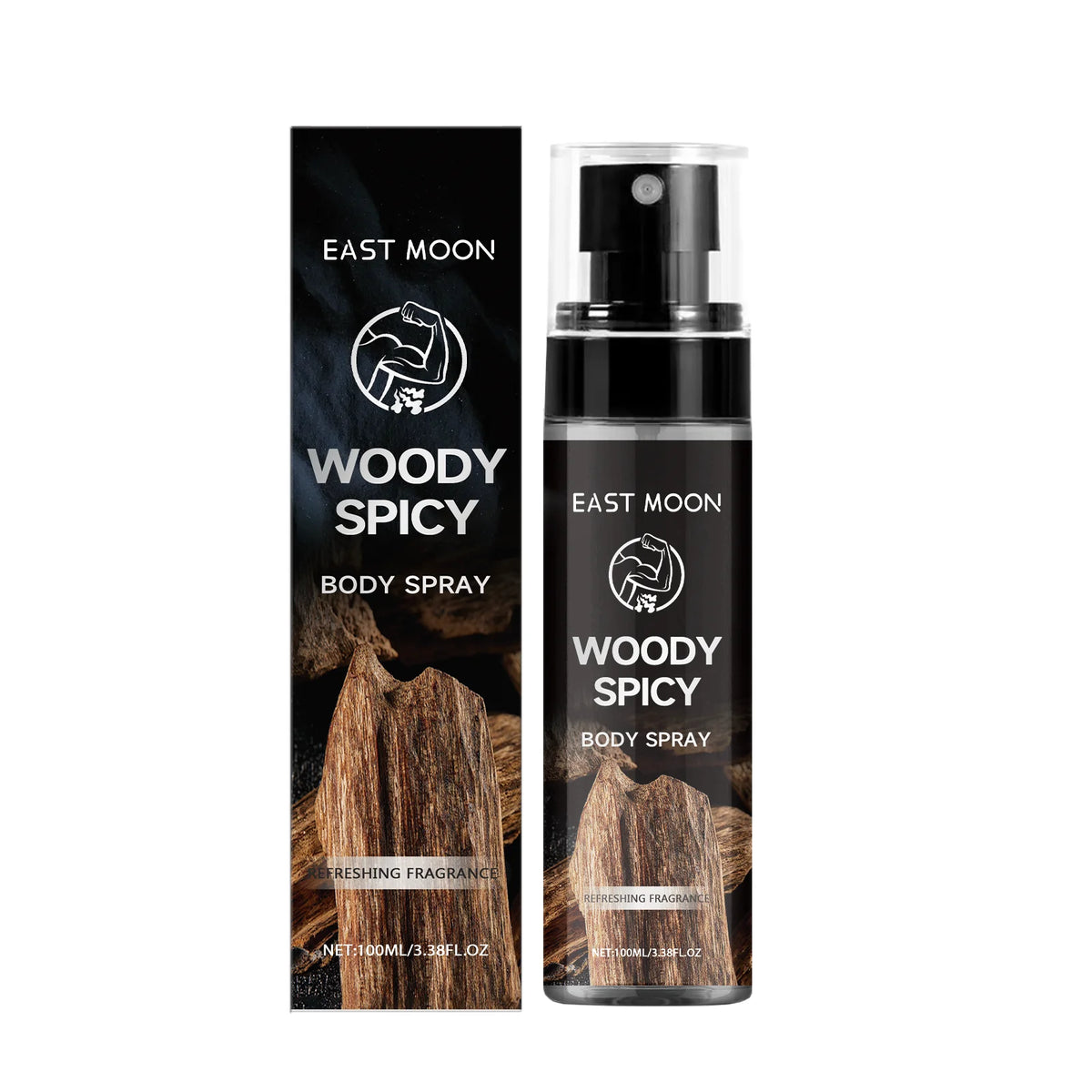 East Moon Sandalwood Men's Deodorant Fragrance Spray 100ml Men's Deodorant Spray PLUSH Woody Spray 100ml