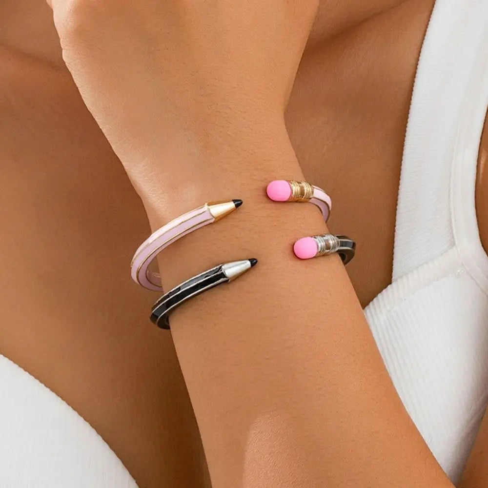 Pencil Shaped Colorful Cuff Bangle Bracelet | Fun Gift Novelty Bangle Bracelet PLUSH