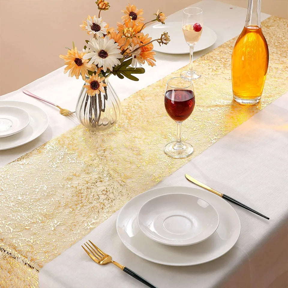 Glitter Hot Stamping Table Runner – Wedding & Party Décor Glitter Table Runner PLUSH