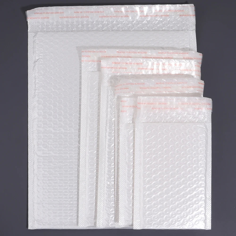 White Pearlescent Bubble Mailers | Padded Envelopes 5–20 Pack Bubble Mailer Envelopes PLUSH