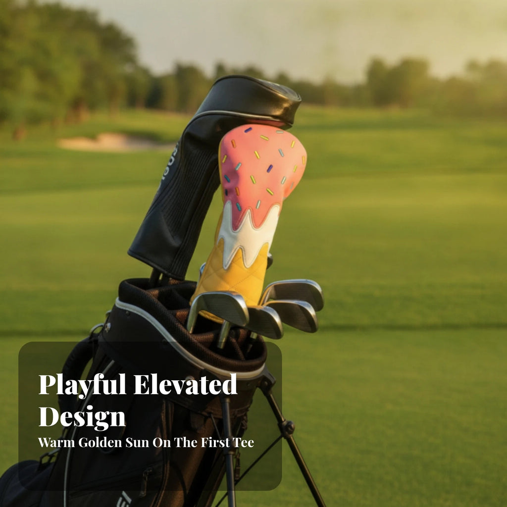 Ice-Cream Design Golf Club Headcover | PU Faux Leather Golf Club Headcover PLUSH