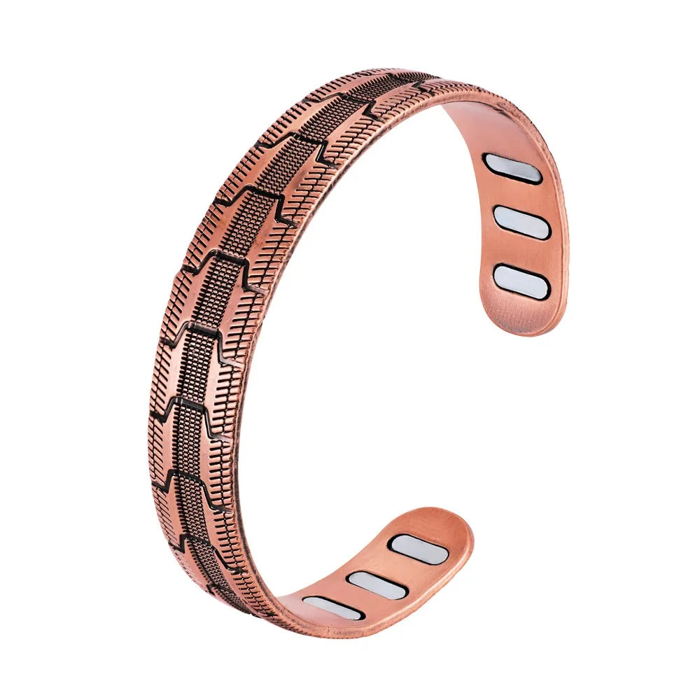 Zinc Alloy Magnetic Cuff Bracelet – Vintage Wheel Unisex Magnetic Cuff Bracelet PLUSH Style 2 1Pc