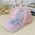 Women's Breathable Floral Lace Baseball Cap – Quick-Dry Hat Women's Baseball Cap PLUSH style C