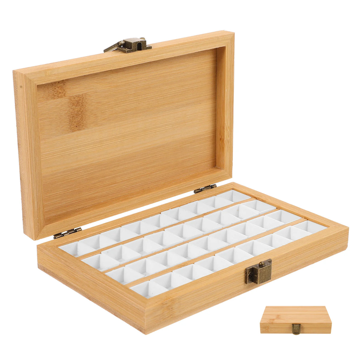 Wooden Watercolor Palette 36 Half Pans Travel Paint Box – Artists Watercolor Paint Palette PLUSH