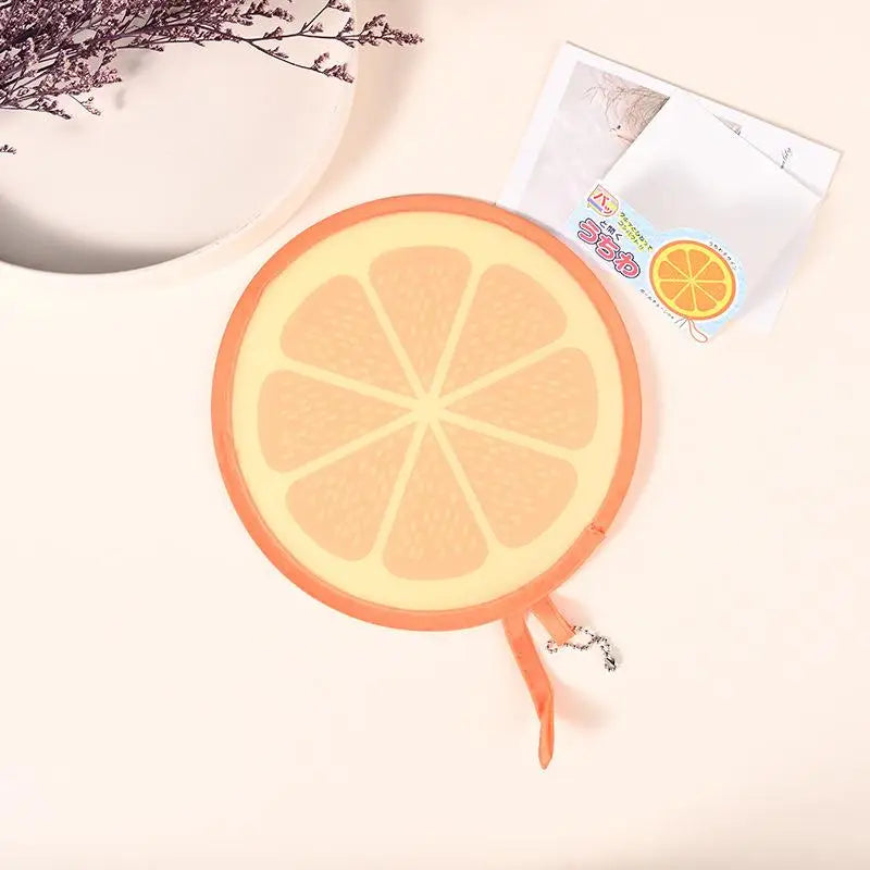 Fruit-Pattern Round Handheld Pocket Fan – Portable & Cute Handheld Pocket Fan PLUSH A5