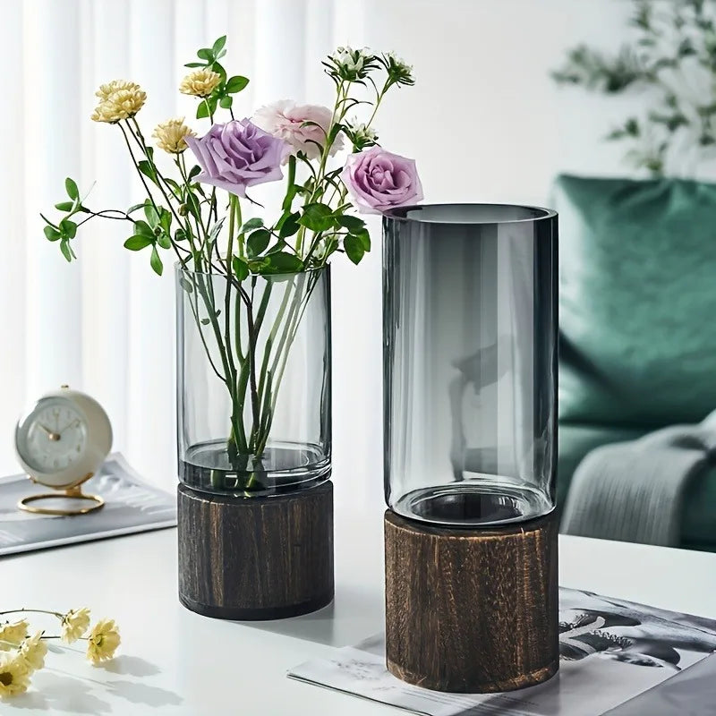 Retro Glass Decorative Vase | Elegant Living Room Table Decor Decorative Glass Vase PLUSH