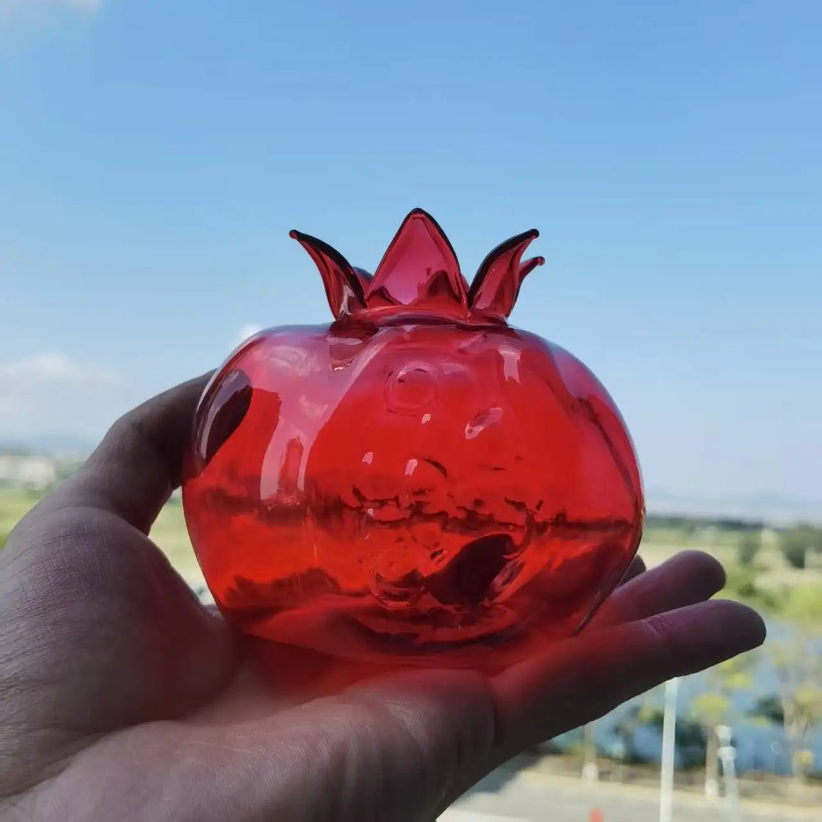 Mini Pomegranate Hand-Blown Glass Vase – Hydroponic Planter Decorative Glass Vase PLUSH