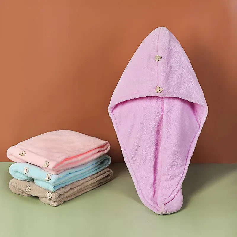 10-Pack Microfiber Hair Towel Turbans with Buckle – Quick Dry Microfiber Hair Turban PLUSH